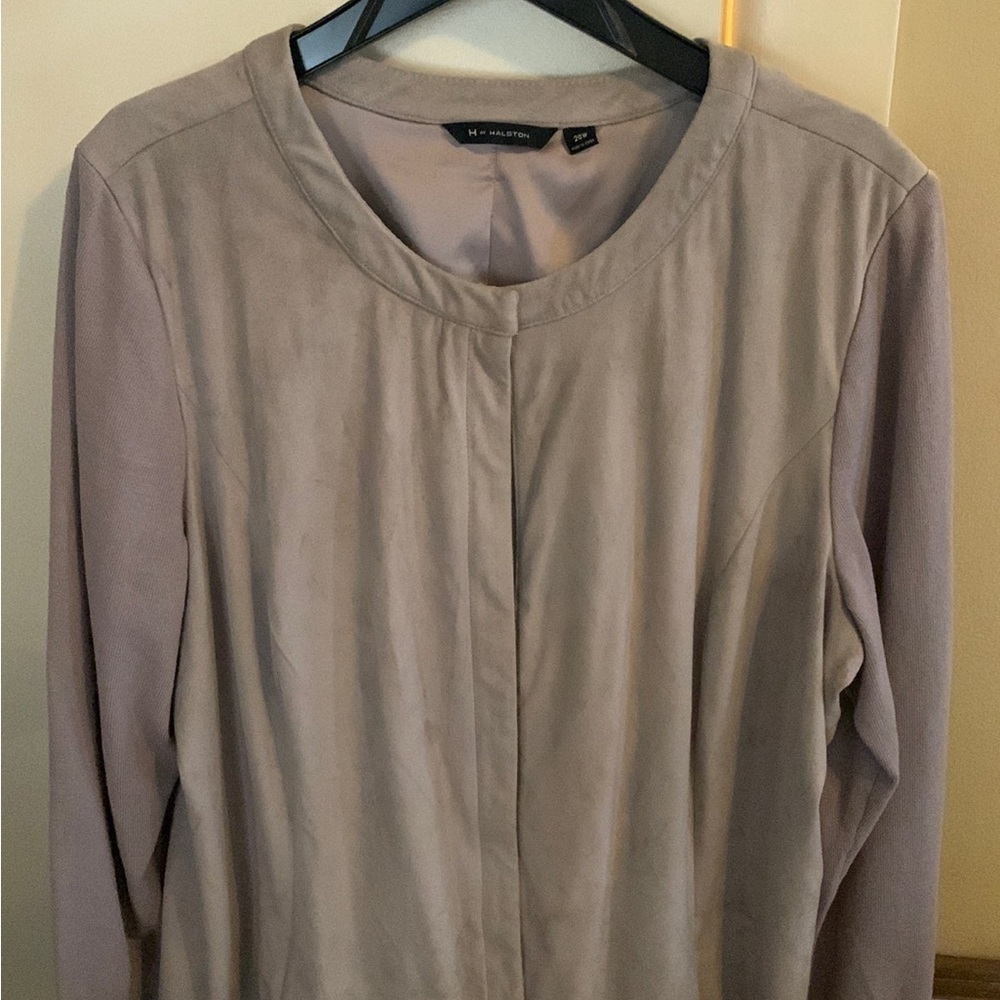 H by Halston Women’s grey lightweight faux suede jacket